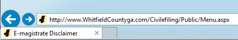 Web address area on the Internet Explorer 8 toolbar